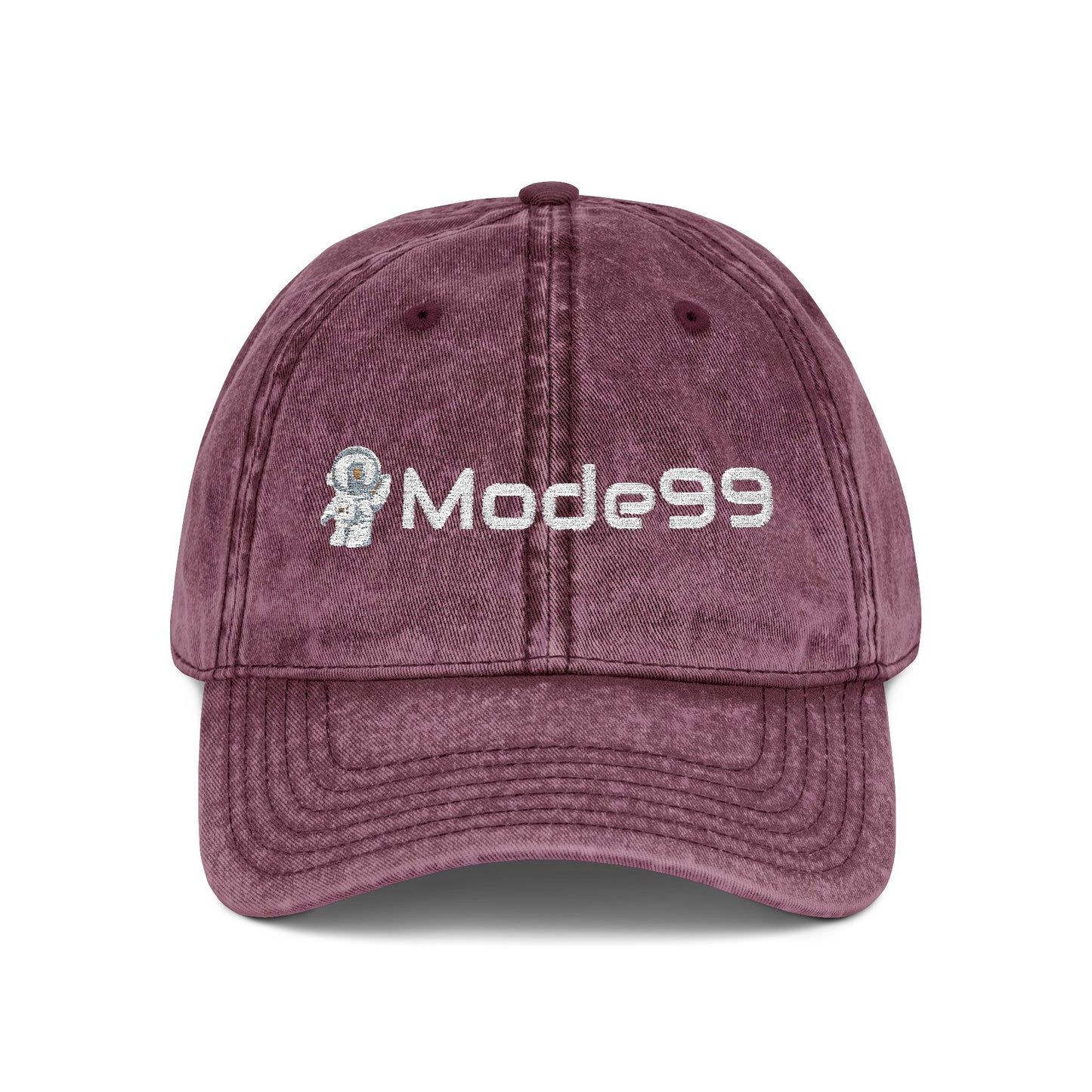 Embroidered Vintage Cap – 'Mode99' Distressed Baseball Hat